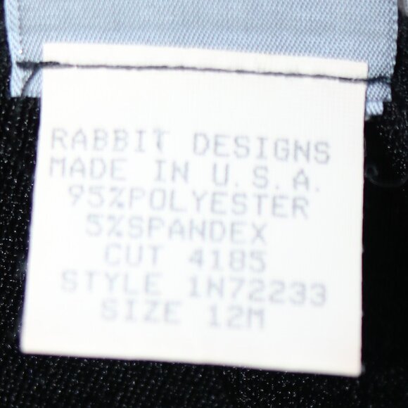 Rabbit Rabbit Rabbit Designs Black Knit Crepe V-Neck Short Sleeve Dress 12 - Picture 6 of 6